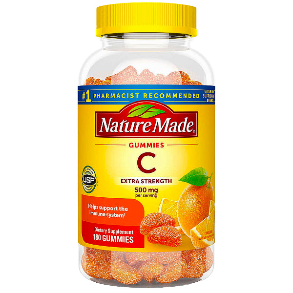 Vitamina C Nature Made 500mg 180 gomitas.