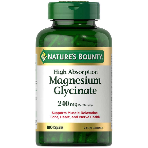 Nature's Bounty Glicinato de magnesio 240 mg, 180 cápsulas