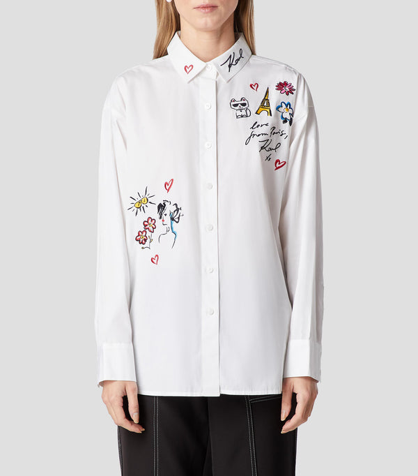 Camisa Manga Larga Karl Lagerfeld Blanco