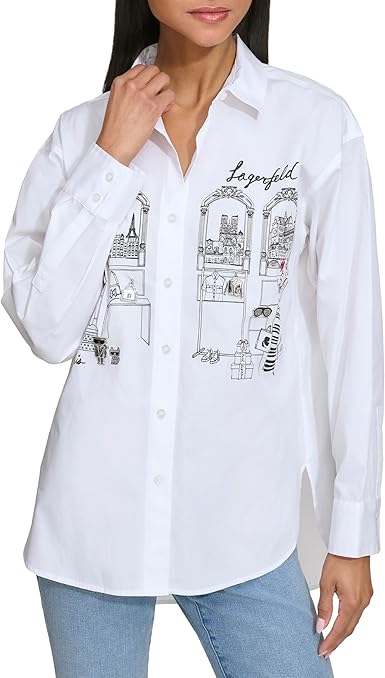 Camisa Manga Larga Karl Lagerfeld Blanco