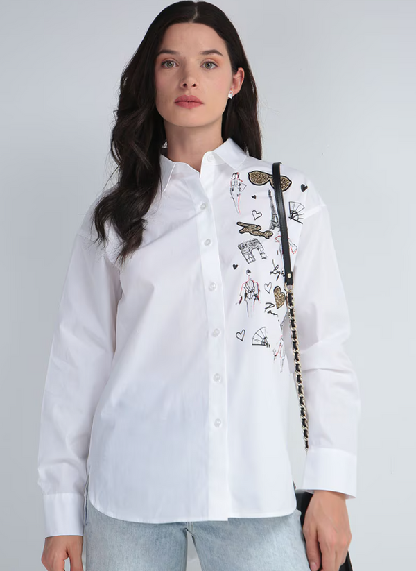 Camisa Manga Larga Karl Lagerfeld Blanco