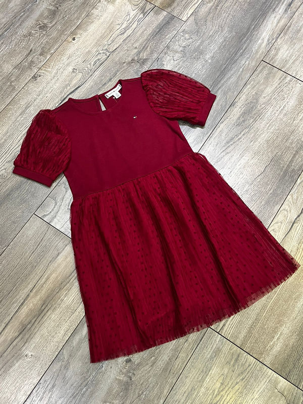 Vestido Tommy Hilfiger Vino Tinto Kids