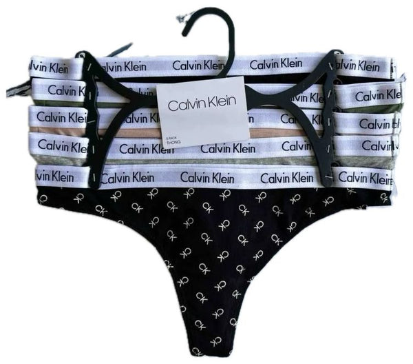 Panty Calvin Klein Pack x5 Negro Estampado