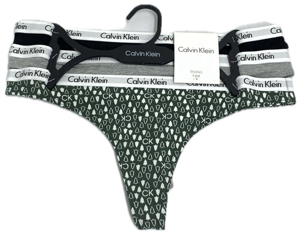 Panty Calvin Klein Pack x3 Verde Estampado